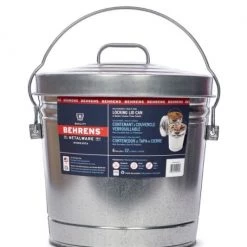 Behrens 6 Gallon Galvanized Steel Locking Lid Trash Can with Lid
