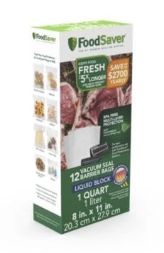 FoodSaver® Liquid Block Vacuum-Seal Quart Bags, 12 Count 3 FoodSaver® Liquid Block Vacuum-Seal Quart Bags, 12 Count