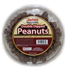 Zachary Confections Double Dipped Chocolate Peanuts Tub, 12oz