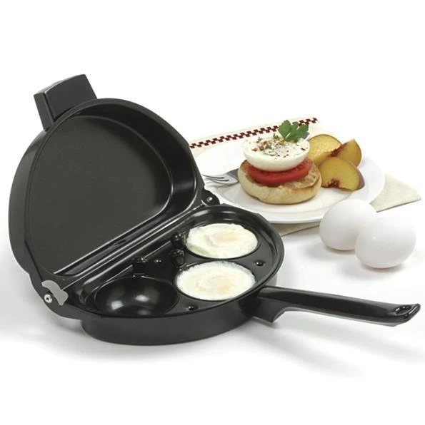 Norpro Nonstick Omelet Pan w/Poacher 3 Norpro Nonstick Omelet Pan w/Poacher