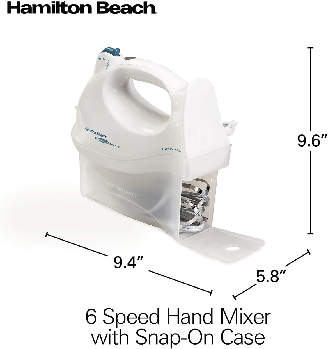 Hamilton Beach Power Deluxe 6-Speed Electric Hand Mixer with Snap-On Storage Case 10 Hamilton Beach Power Deluxe 6-Speed Electric Hand Mixer with Snap-On Storage Case - Image 8