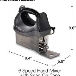 Hamilton Beach Hand Mixer with Snap-On Case - Black -Home Sales Store 5591050 7