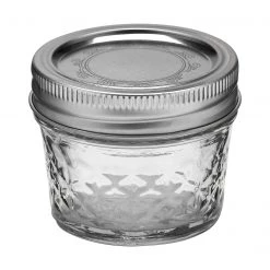 Ball Quilted Crystal Regular Mouth 4 Oz. Mason Jar w/Lids & Bands, 12 Ct.