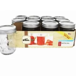 12 Pack Kerr Regular Mouth Jars - 1/2pt (8oz)