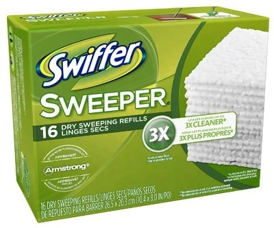 Swiffer Disposable Dry Cloth Refills – 16 Pack 3 Swiffer Disposable Dry Cloth Refills – 16 Pack