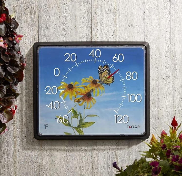 Taylor 12" x 14" Dial Thermometer, Butterfly 7 Taylor 12" x 14" Dial Thermometer, Butterfly - Image 5