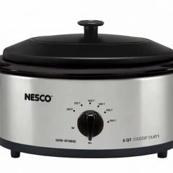 Nesco 6 Qt. Stainless Steel Roaster with Porcelain Cookwell