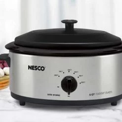 Nesco 6 Qt. Stainless Steel Roaster with Porcelain Cookwell -Home Sales Store 80480583 3 1