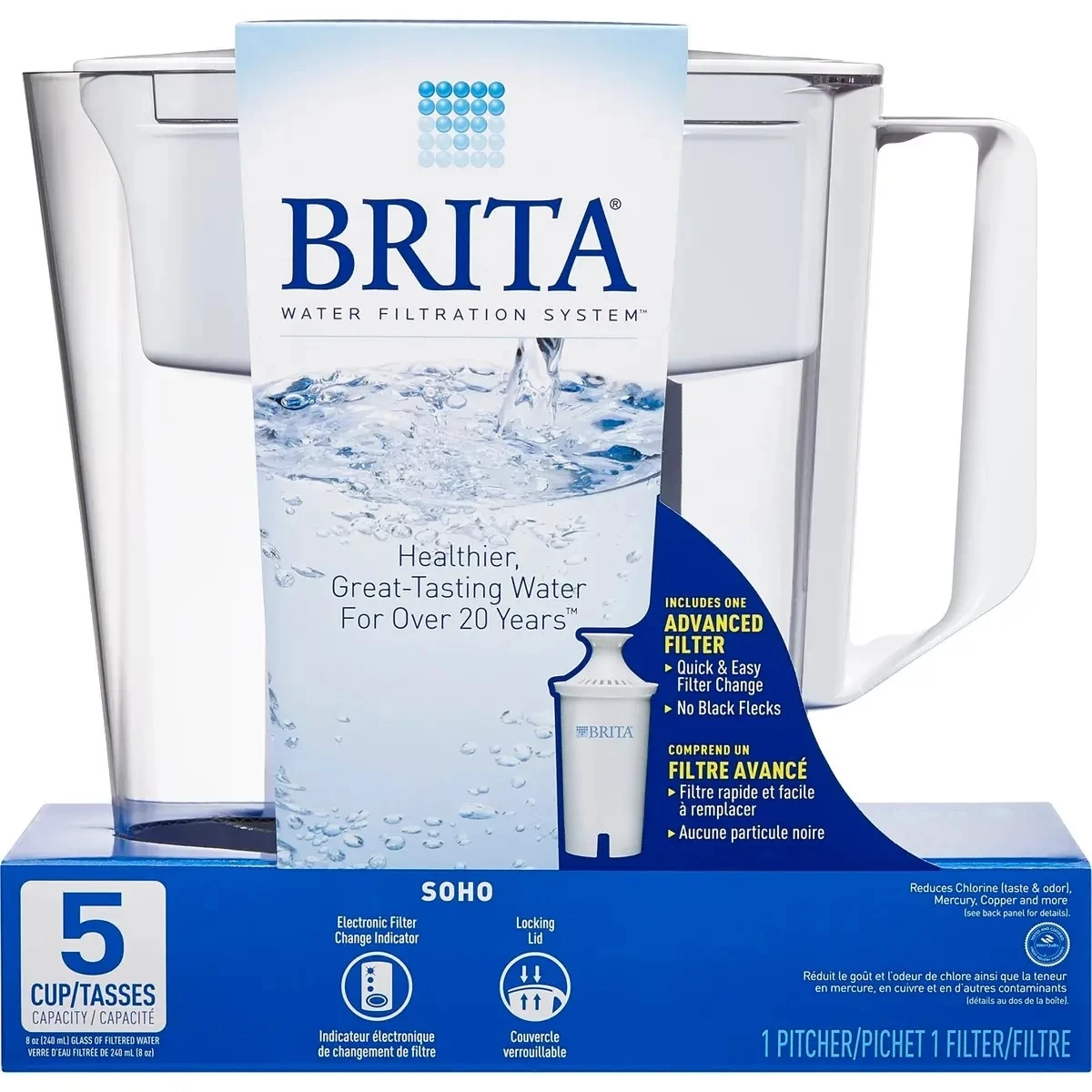 Brita 36089 SOHO 5 Cup Water Pitcher 6 Brita 36089 SOHO 5 Cup Water Pitcher - Image 4