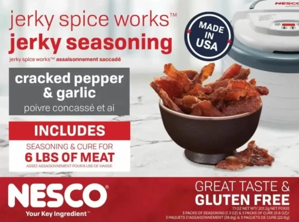 Nesco Cracked Pepper and Garlic Jerky Spice, 6 pack 3 Nesco Cracked Pepper and Garlic Jerky Spice, 6 pack