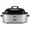 Nesco 18 Qt. Stainless Steel Roaster Oven Porcelain Cookwell -Home Sales Store black mwr front view