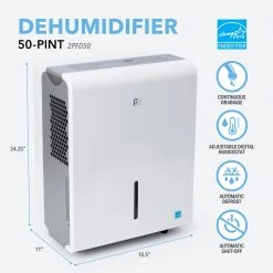 Perfect Aire 50-Pint Flat Panel Energy Star Dehumidifier MODEL #: 2PFD50 16 Perfect Aire 50-Pint Flat Panel Energy Star Dehumidifier MODEL #: 2PFD50 -Home Sales Store enhanced content dehumidifiers 2pfd50 dims