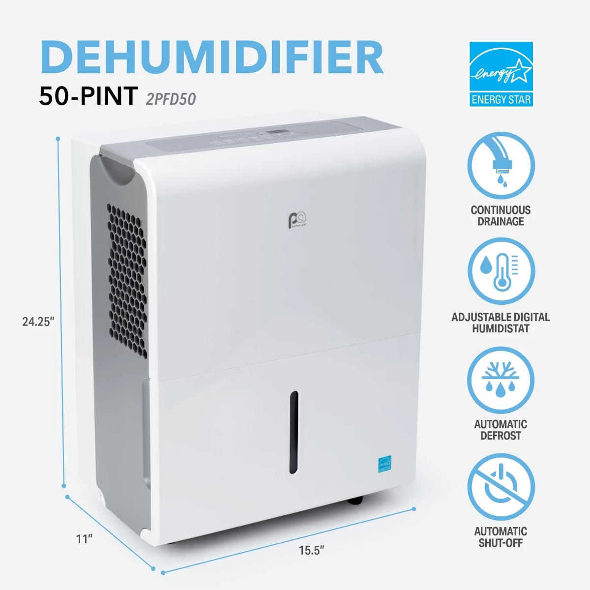 Perfect Aire 50-Pint Flat Panel Energy Star Dehumidifier MODEL #: 2PFD50 7 Perfect Aire 50-Pint Flat Panel Energy Star Dehumidifier MODEL #: 2PFD50 - Image 5