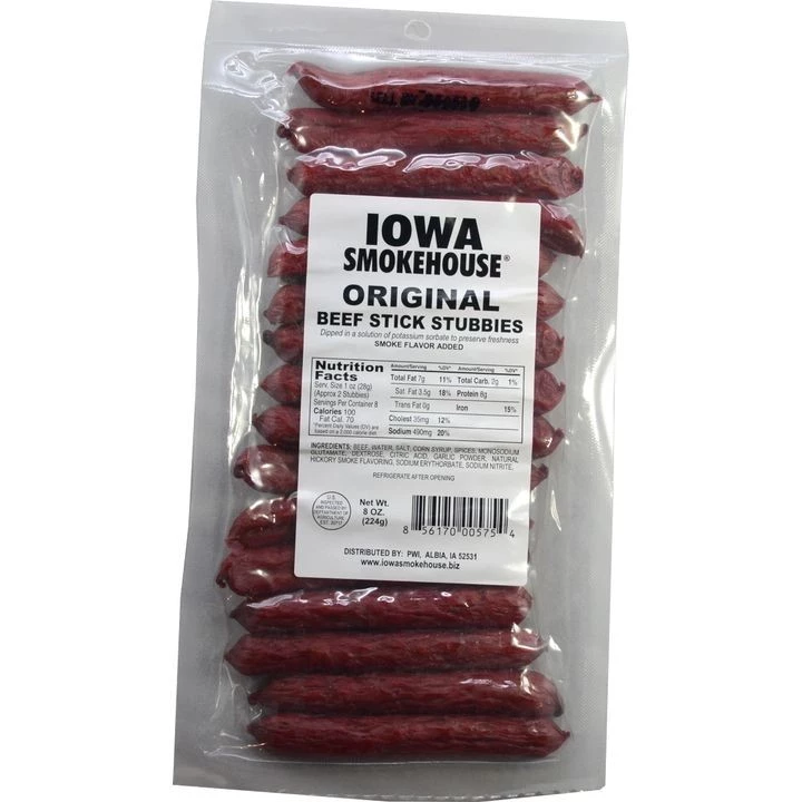 Iowa Smokehouse 8 oz Beef Stick Stubbies 3 Iowa Smokehouse 8 oz Beef Stick Stubbies