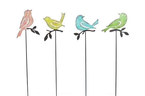 Alpine 15" Metal Bird Garden Stakes - Assorted 3 Alpine 15" Metal Bird Garden Stakes - Assorted