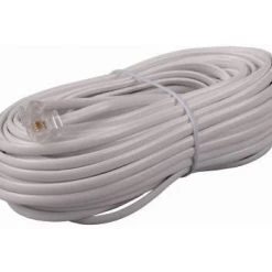 Audiovox TP443WHR 50 Foot 6-Wire White Telephone Line